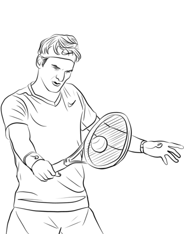 Roger Federer Coloring Page